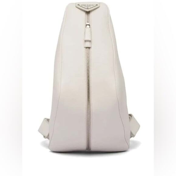 Prada Vitello Leather Backpack White Ivory Grain Unisex Authentic & Rare - Picture 1 of 15